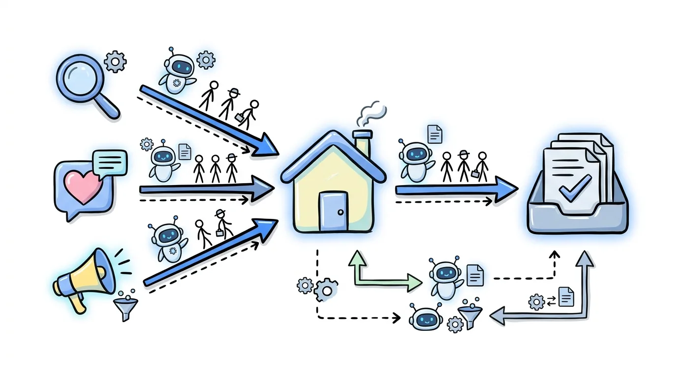 Home services lead generation channels flowing into one inbox