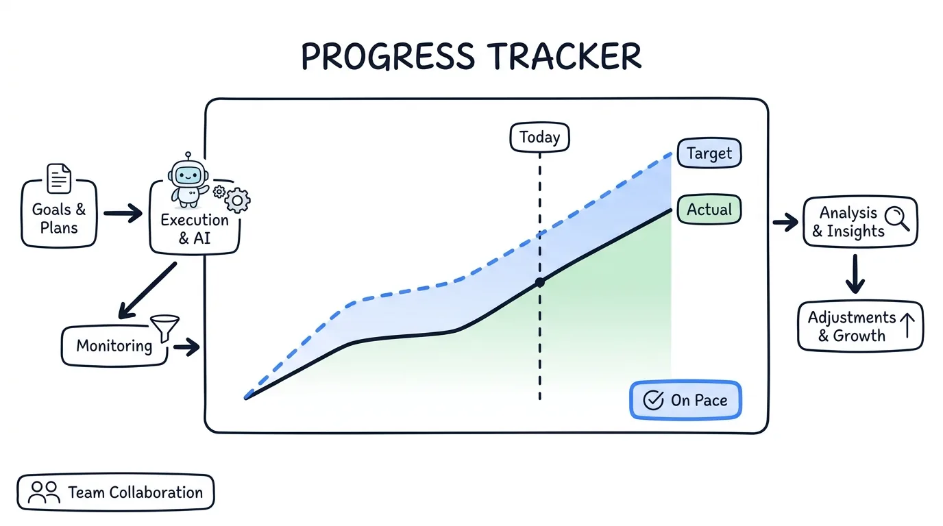lead distro ai media buy pacing shown as target versus actual spend over time