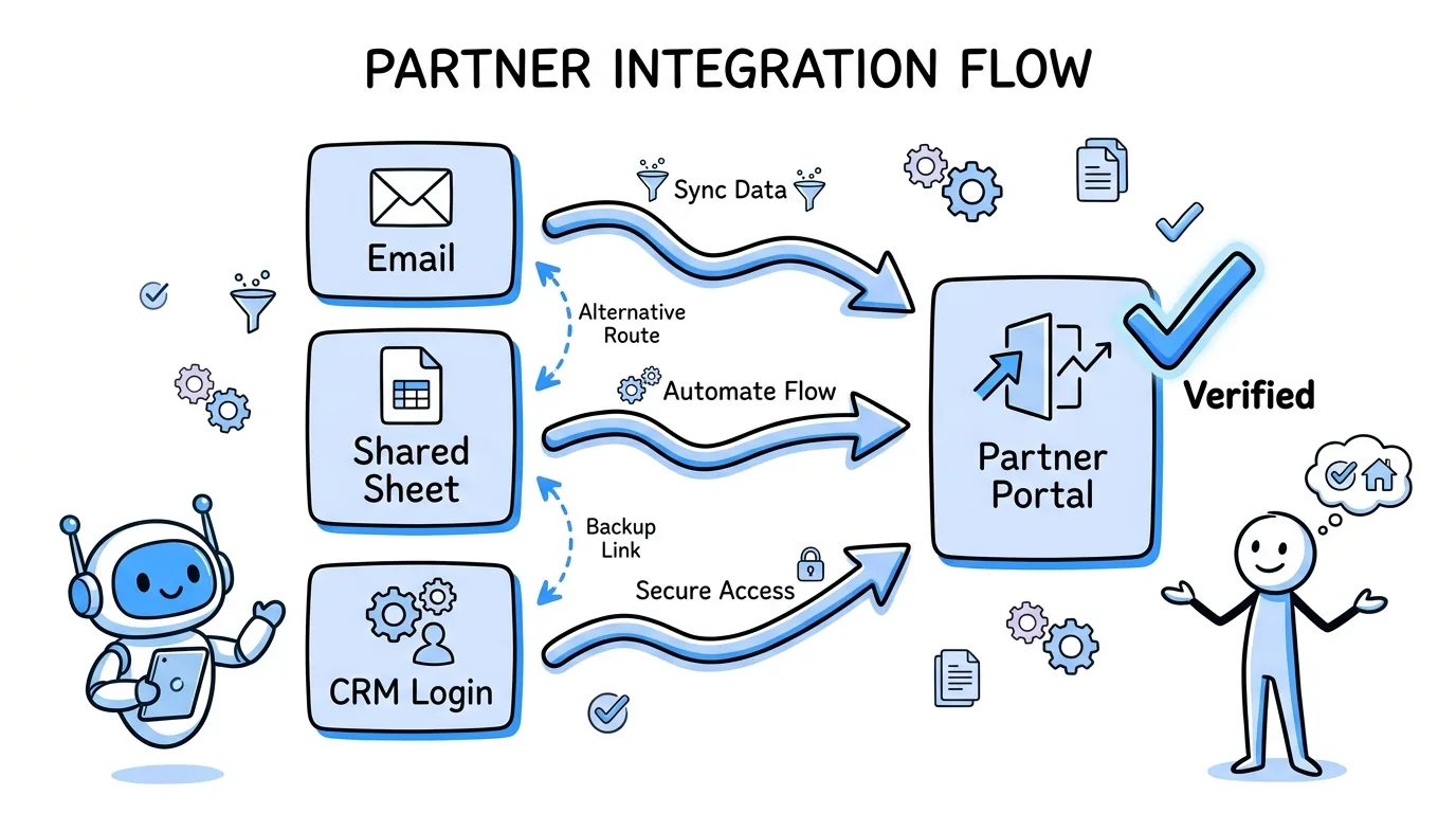 Lead Distro AI Partner Portal replacing email, shared sheets, and a separate CRM login for buyer reporting