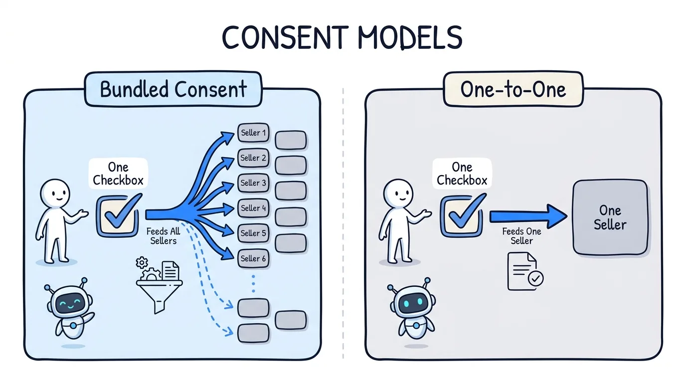 tcpa consent models compared showing bundled consent versus one-to-one consent