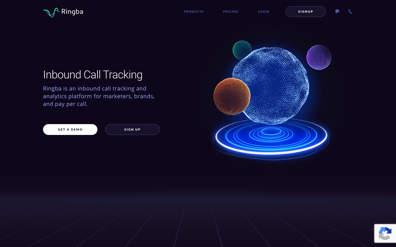Ringba homepage, pay-per-call tracking and optimization platform